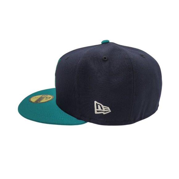MLB New Era Seattle Mariners 7 1/2 Navy Blue/Teal Fitted Cap - Picture 5 of 9
